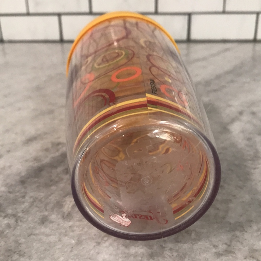 Tervis Tumbler Mug Fiesta 16 oz Travel Lid Yellow Orange Retro Y2K - Picture 6 of 9
